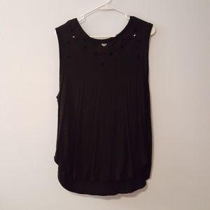 Black Cut Out Tank Top